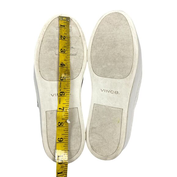 Vince Ward Slip On Sneaker Women's 7.5M Black Knit Top Leather Band Round Toe - Picture 11 of 12